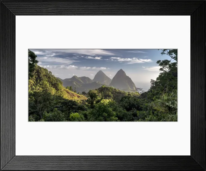 Framed Print : Caribbean, St Lucia, Petit (near) and Gros Piton Mountains (UNESCO World Heritage Site) Framed Print : Caribbean, St Lucia, Petit (near) and Gros Piton Mountains (UNESCO World Heritage Site)