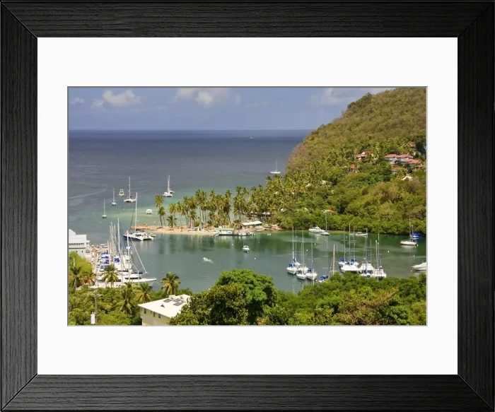 Framed Print : Caribbean, St Lucia, Marigot Bay and Harbour Framed Print : Caribbean, St Lucia, Marigot Bay and Harbour