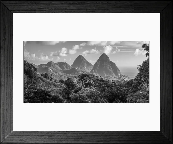 Framed Print : Caribbean, St Lucia, Petit (near) and Gros Piton Mountains (UNESCO World Heritage Site) Framed Print : Caribbean, St Lucia, Petit (near) and Gros Piton Mountains (UNESCO World Heritage Site)