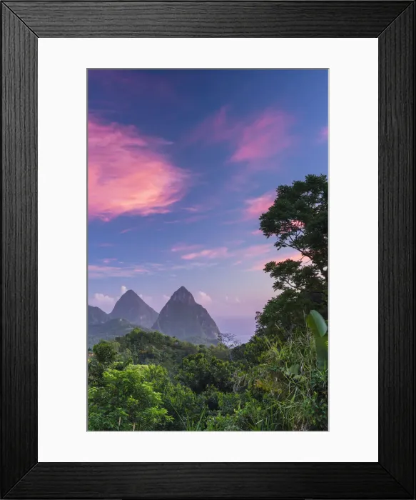 Framed Print : Caribbean, St Lucia, Petit (near) and Gros Piton Mountains (UNESCO World Heritage Site) Framed Print : Caribbean, St Lucia, Petit (near) and Gros Piton Mountains (UNESCO World Heritage Site)