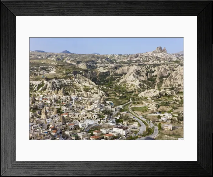 Framed Print : Aerial view of Goreme with the Rock Castle of Uchisar, Cappadocia, Anatolia, Turkey Framed Print : Aerial view of Goreme with the Rock Castle of Uchisar, Cappadocia, Anatolia, Turkey