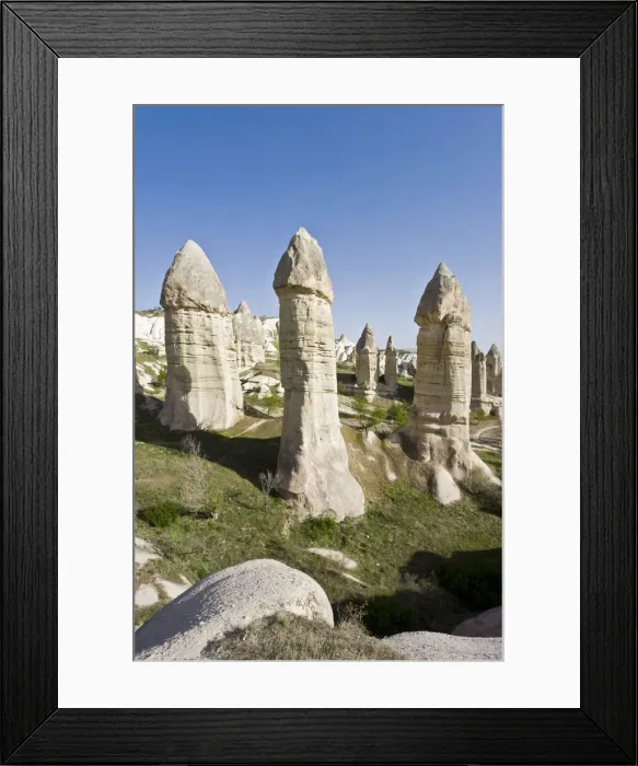 Framed Print : Phallic pillars (Fairy Chimneys), Love Valley, near Goreme, Cappadocia, Anatolia, Turkey