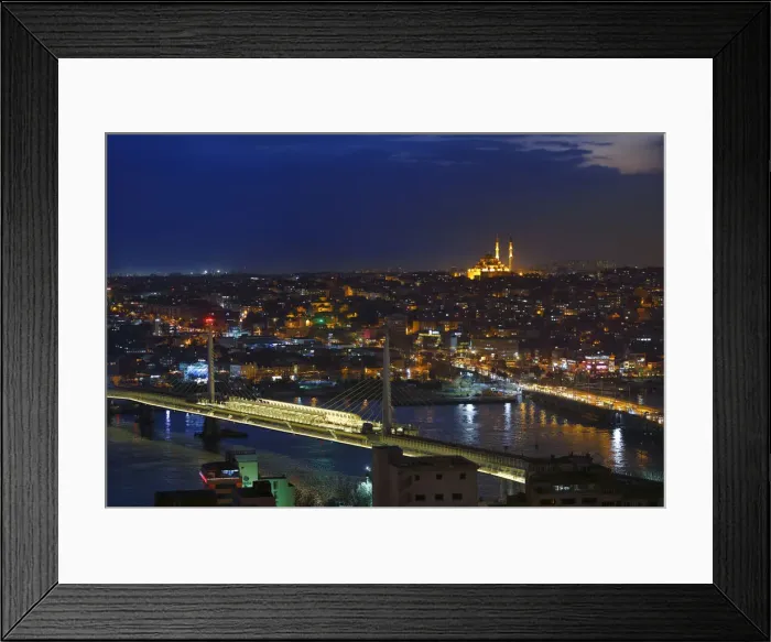 Framed Print : Night view of Istanbul and Big Horn from Galata Tower, Bosphorus, Istanbul, Turkey Framed Print : Night view of Istanbul and Big Horn from Galata Tower, Bosphorus, Istanbul, Turkey
