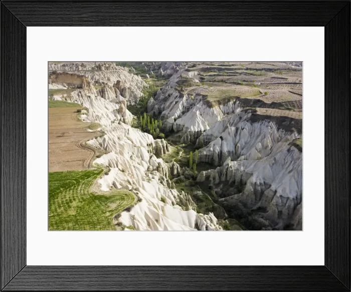 Framed Print : Aerial view of the Tufa rock formations and landscape, nr Goreme, Cappadocia, Turkey Framed Print : Aerial view of the Tufa rock formations and landscape, nr Goreme, Cappadocia, Turkey
