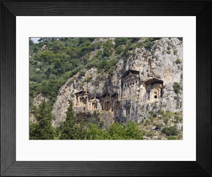 Framed Print : Turkey, Mugla Province, Dalyan / Kaunos, Lycian rock tombs Framed Print : Turkey, Mugla Province, Dalyan / Kaunos, Lycian rock tombs