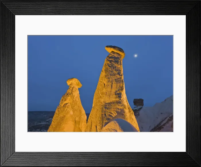 Framed Print : Fairy chimneys known as The Three Beauties, nr Goreme, Cappadocia, Central Framed Print : Fairy chimneys known as The Three Beauties, nr Goreme, Cappadocia, Central