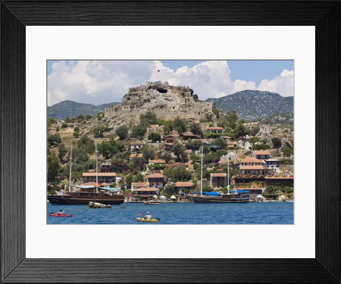 Framed Print : Turkey, Mediterranean Coast, Antalya Province, Kalekoy, Crusader fortress Framed Print : Turkey, Mediterranean Coast, Antalya Province, Kalekoy, Crusader fortress