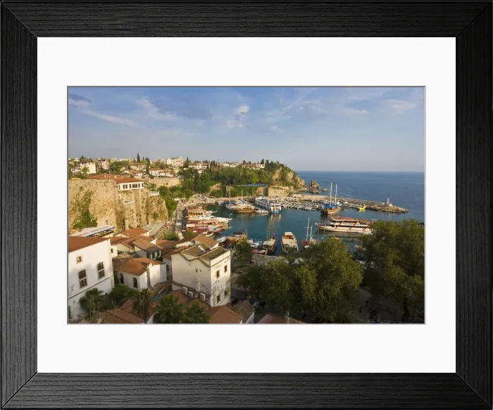 Framed Print : Marina and Roman Harbour, Kaleici, Antalya, Anatolia, Turkey