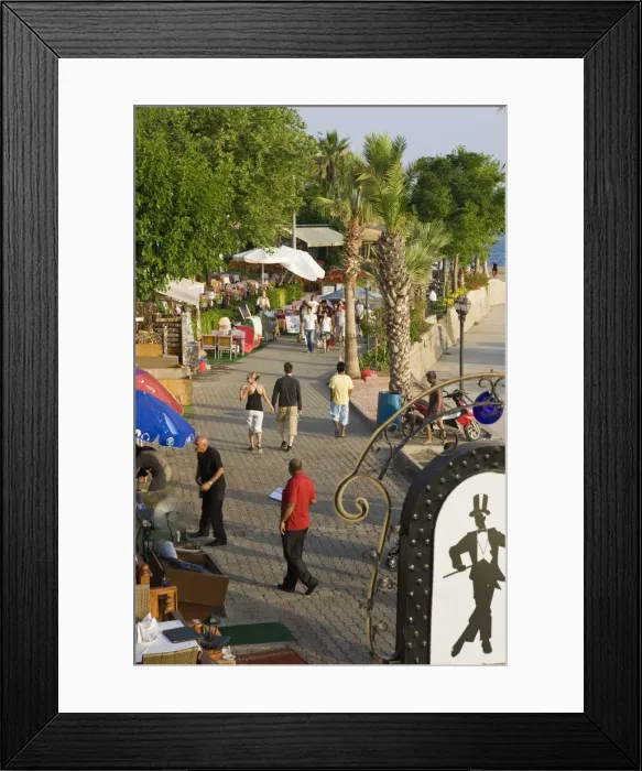 Framed Print : Restaurants and Cafes in the resort town of Side, Mediterranean Coast, Turkey Framed Print : Restaurants and Cafes in the resort town of Side, Mediterranean Coast, Turkey