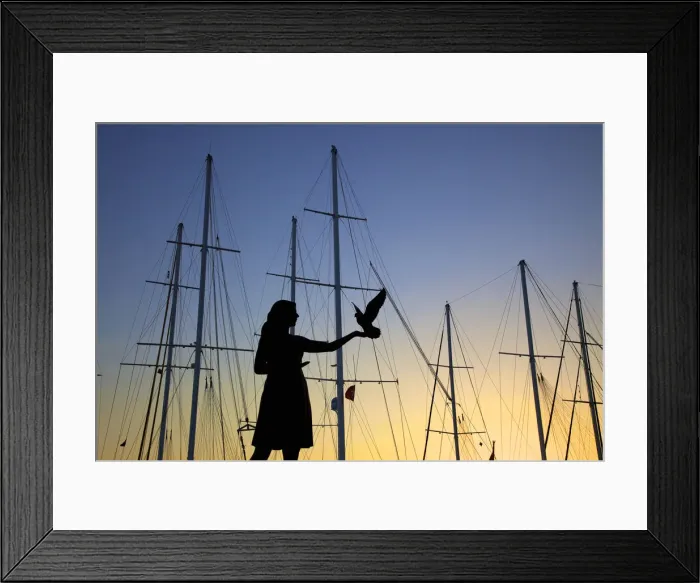 Framed Print : Girl with Doves Statue, Marmaris, Datcha Peninsula, Turkey Framed Print : Girl with Doves Statue, Marmaris, Datcha Peninsula, Turkey