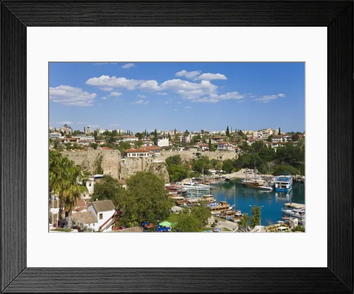 Framed Print : Marina and Roman Harbour, Kaleici, Antalya, Mediterranean Coast, Turkey