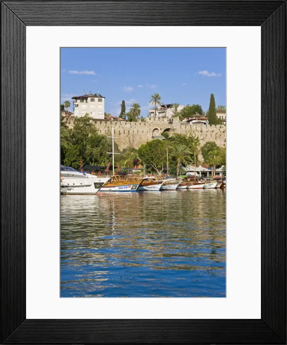 Framed Print : Marina and Roman Harbour in Kaleici, Old Town, Antalya, Mediterranean Coast, Turkey