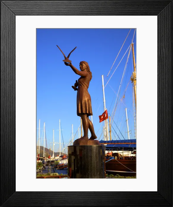 Framed Print : Girl with Doves Statue, Marmaris, Datcha Peninsula, Turkey Framed Print : Girl with Doves Statue, Marmaris, Datcha Peninsula, Turkey