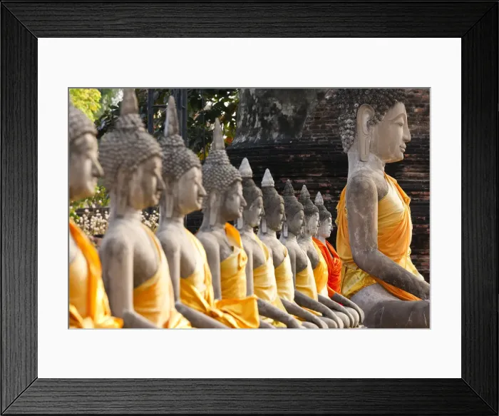 Framed Print : Line of Buddhas, Wat Yai Chai Mongkol, Ayutthaya, Thailand Framed Print : Line of Buddhas, Wat Yai Chai Mongkol, Ayutthaya, Thailand
