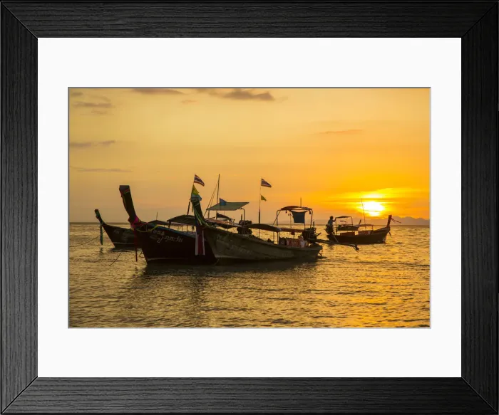Framed Print : Longtail boats on West Railay beach, Railay Peninsula, Krabi Province, Thailand Framed Print : Longtail boats on West Railay beach, Railay Peninsula, Krabi Province, Thailand