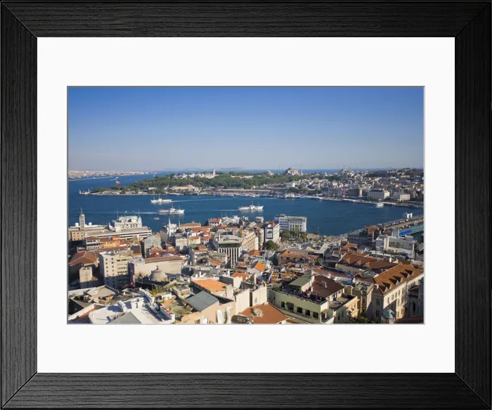 Framed Print : View of Bosphorus from Galata Tower, Istanbul, Turkey Framed Print : View of Bosphorus from Galata Tower, Istanbul, Turkey