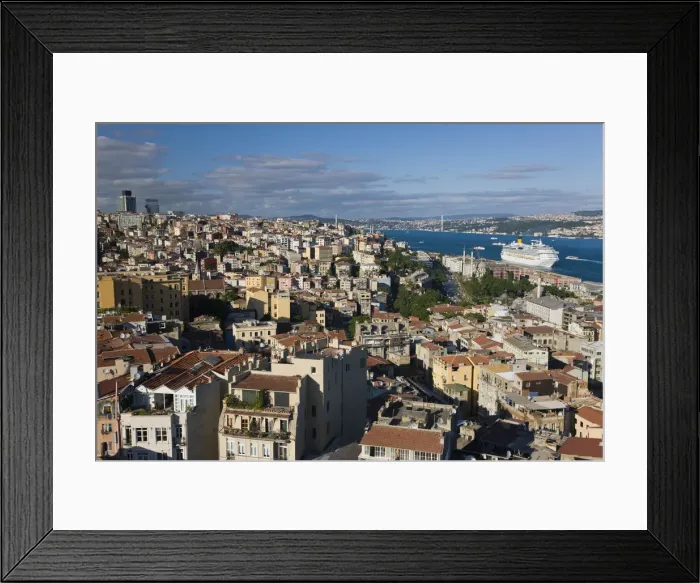 Framed Print : Bosphorus towards the financial centre from the Galata Tower, Istanbul, Turkey Framed Print : Bosphorus towards the financial centre from the Galata Tower, Istanbul, Turkey