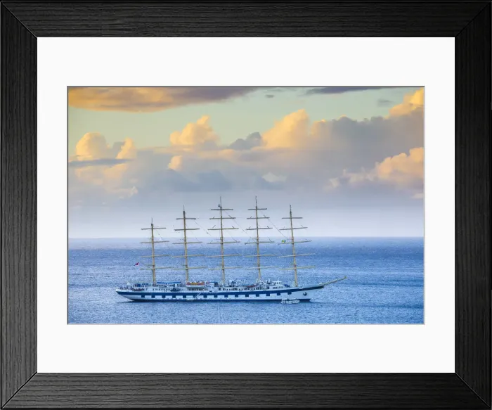 Framed Print : St Vincent and The Grenadines, Bequia, Star Clippers Tall ship in Admiralty Bay