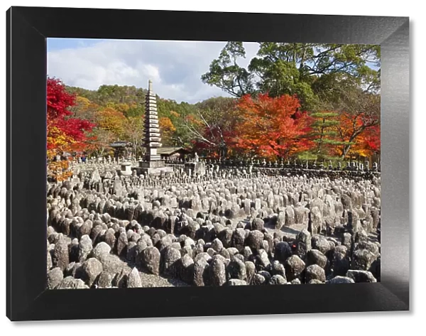 Japan, Kyoto, Arashiyama, Adashino Nembutsu-ji Temple, Autumn Leaves