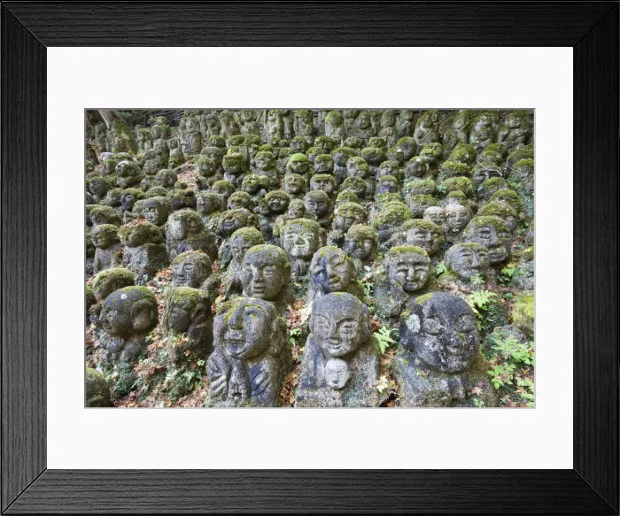 Framed Print : Japan, Kyoto, Arashiyama, Otagi Nembutsu-ji Temple, Carved Stone Figures of Rakan Framed Print : Japan, Kyoto, Arashiyama, Otagi Nembutsu-ji Temple, Carved Stone Figures of Rakan