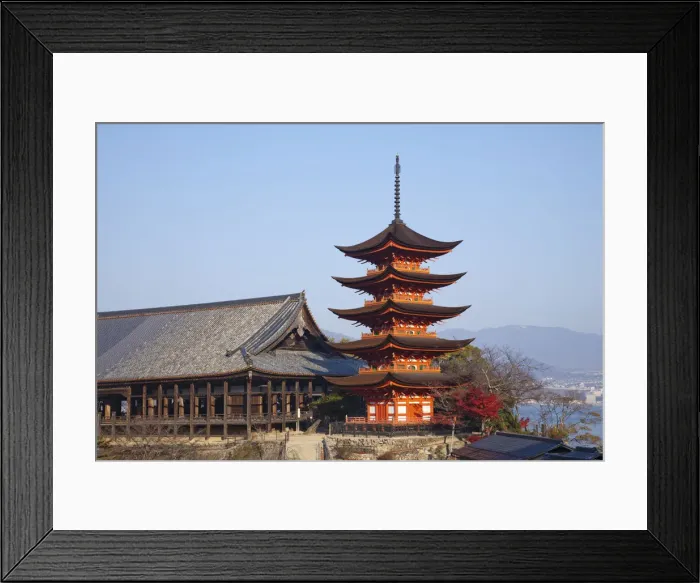 Framed Print : Japan, Miyajima Island, Hokoku Shrine, The Five Storied Pagoda and Senjokaku Hall Framed Print : Japan, Miyajima Island, Hokoku Shrine, The Five Storied Pagoda and Senjokaku Hall