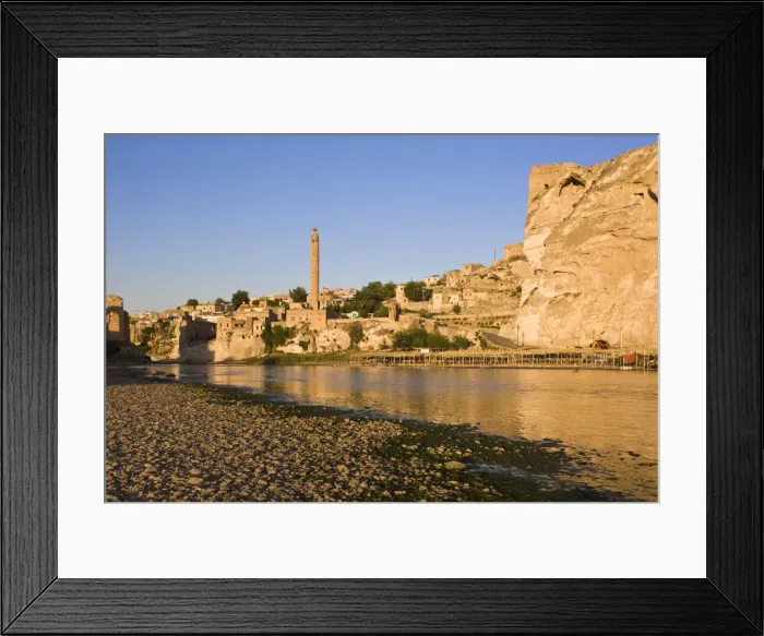 Framed Print : Turkey, Eastern Turkey, Hasankeyf, El Rizk Cami & Tigris river Framed Print : Turkey, Eastern Turkey, Hasankeyf, El Rizk Cami & Tigris river