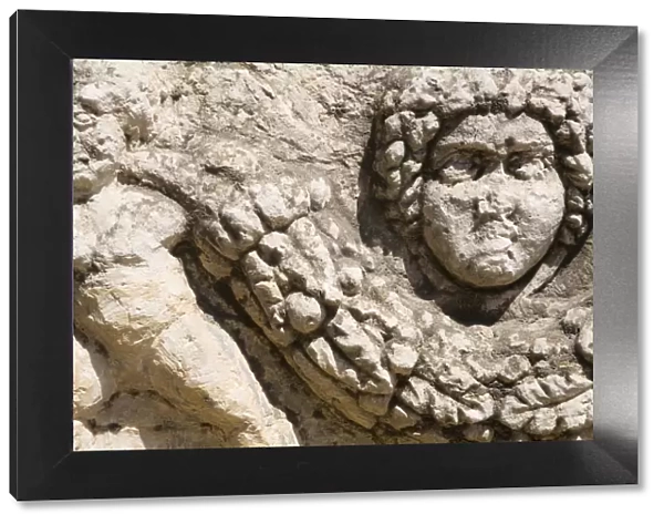 Turkey, Eastern Turkey, Gaziantep, Gaziantep museum, Madusa head on Roman Sarcophagus