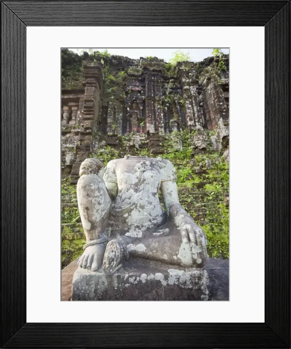 Framed Print : Vietnam, My Son, Cham Ruins, Headless Buddha Statue