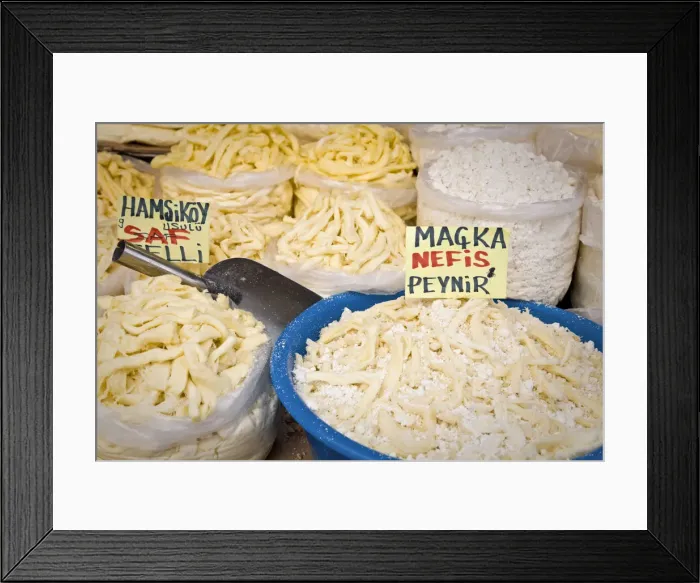 Framed Print : Turkey, Trabzon, Cheese on Market stall Framed Print : Turkey, Trabzon, Cheese on Market stall