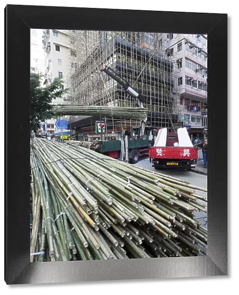 China, Hong Kong, Bamboo Scaffolding