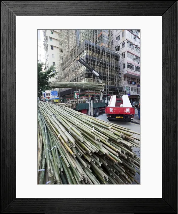 Framed Print : China, Hong Kong, Bamboo Scaffolding