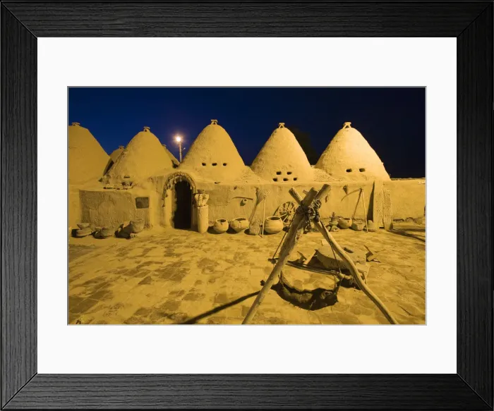 Framed Print : Turkey, Eastern Turkey, Harran, traditional Beehive houses at night Framed Print : Turkey, Eastern Turkey, Harran, traditional Beehive houses at night