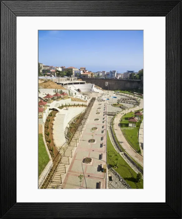 Framed Print : Turkey, Trabzon, Ortahisar, Landscaped garden near old city walls Framed Print : Turkey, Trabzon, Ortahisar, Landscaped garden near old city walls