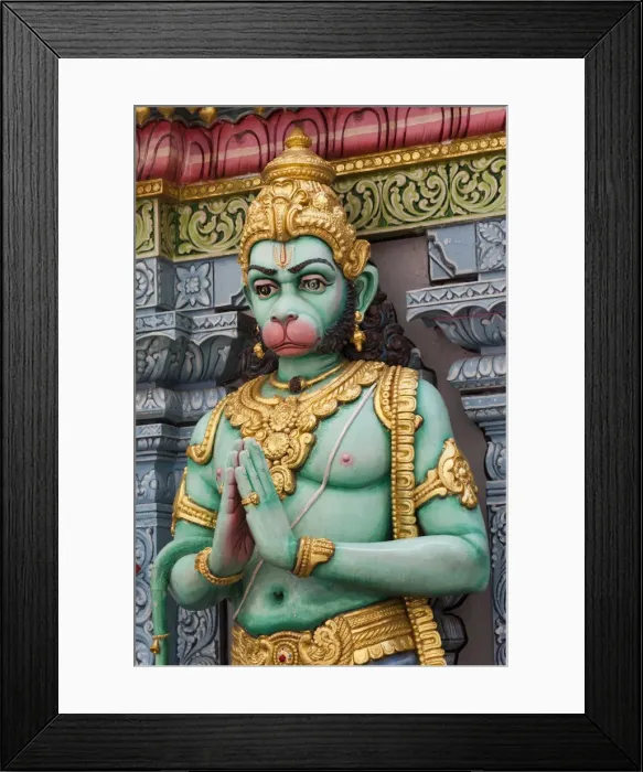 Framed Print : Singapore, Statue in front of Sri Krishnan Hindu Temple