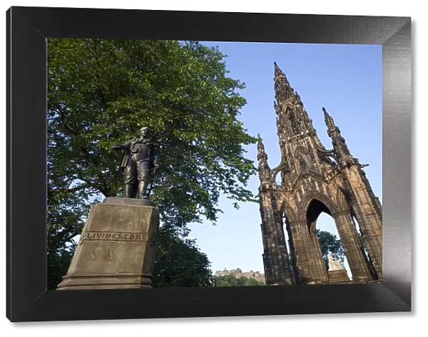 Scotland, Edinburgh, David Livingstone Monument and Scott Monument