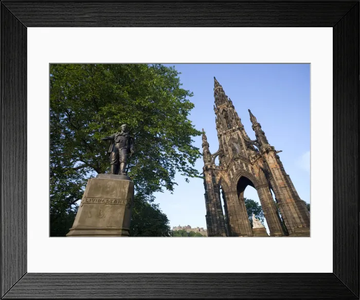Framed Print : Scotland, Edinburgh, David Livingstone Monument and Scott Monument