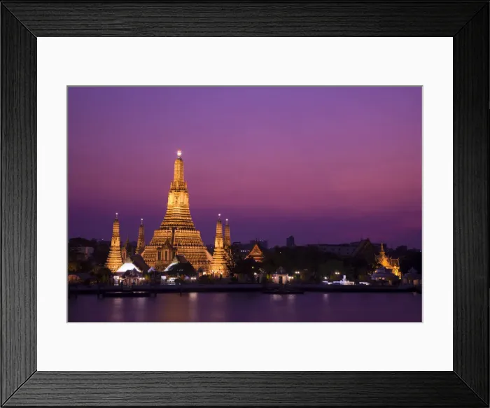 Framed Print : Thailand, Bangkok, Wat Arun and Chao Phraya River