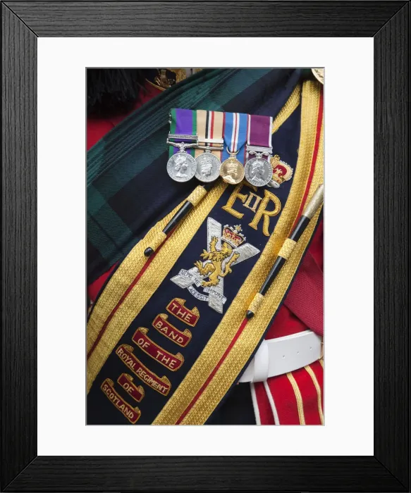 Framed Print : Scotland, Edinburgh, The Royal Mile, Military Parade, Detail of Military Bandsman Costume Framed Print : Scotland, Edinburgh, The Royal Mile, Military Parade, Detail of Military Bandsman Costume