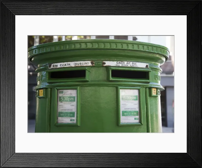 Framed Print : Republic of Ireland, Dublin, Green Postbox Framed Print : Republic of Ireland, Dublin, Green Postbox