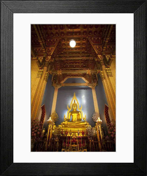 Framed Print : Thailand, Bangkok, Wat Benchamabophit, Buddha Statue in the Marble Temple Framed Print : Thailand, Bangkok, Wat Benchamabophit, Buddha Statue in the Marble Temple