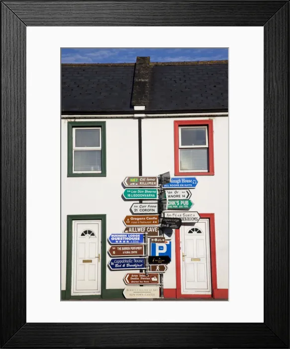 Framed Print : Republic of Ireland, County Clare, Ballyvaughan, Signpost Framed Print : Republic of Ireland, County Clare, Ballyvaughan, Signpost