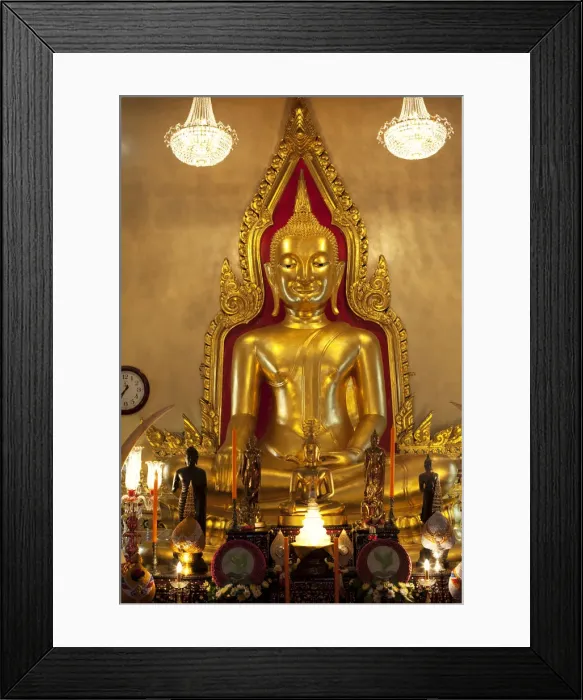 Framed Print : Thailand, Bangkok, Golden Buddha Statue in Wat Trimitra