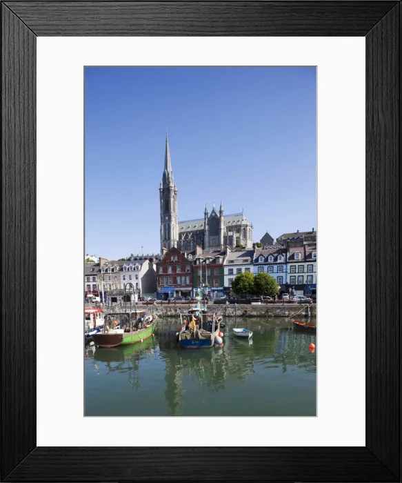 Framed Print : Republic of Ireland, County Cork, Cobh Harbour and St. Colmans Cathedral Framed Print : Republic of Ireland, County Cork, Cobh Harbour and St. Colmans Cathedral