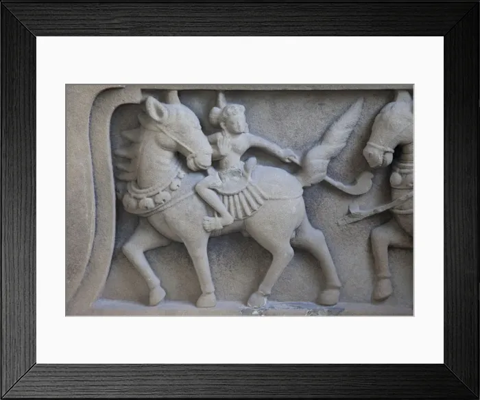 Framed Print : Vietnam, Danang, Museum of Cham Sculpture, Sandstone Carving of Polo Players Framed Print : Vietnam, Danang, Museum of Cham Sculpture, Sandstone Carving of Polo Players