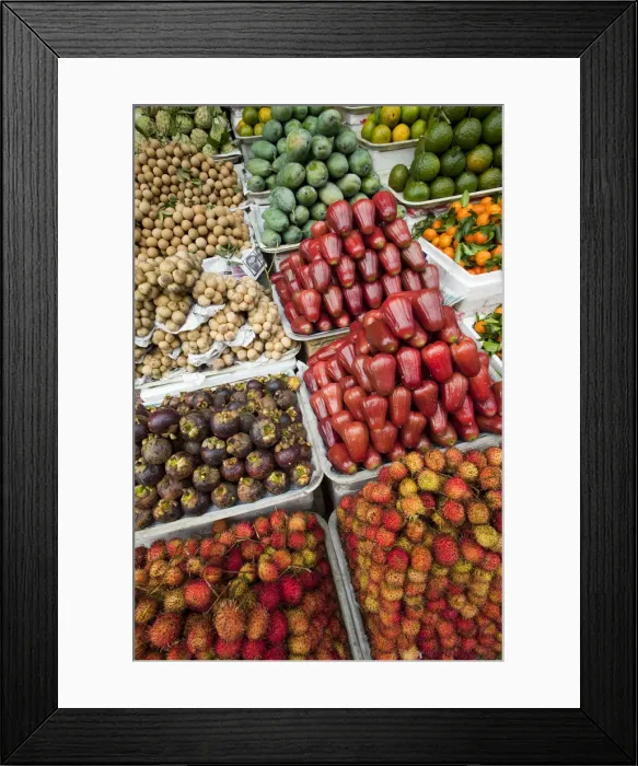 Framed Print : Vietnam, Ho Chi Minh City, Ben Thanh Market, Fruit Display Framed Print : Vietnam, Ho Chi Minh City, Ben Thanh Market, Fruit Display