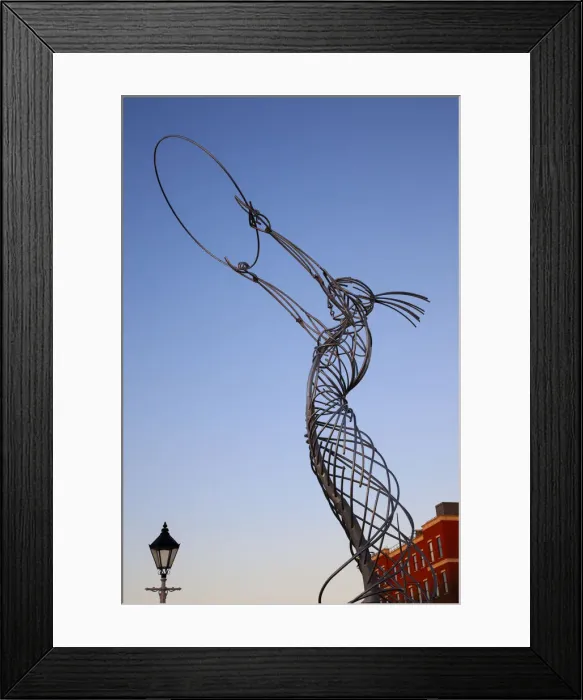 Framed Print : Northern Ireland, Belfast, Statue of Harmony Sculpture by Andy Scott
