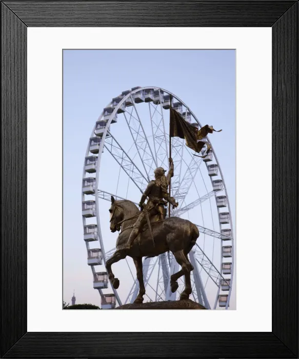 Framed Print : France, Paris, Place des Pyramides, Statue of Joan of Arc and Carousel Framed Print : France, Paris, Place des Pyramides, Statue of Joan of Arc and Carousel