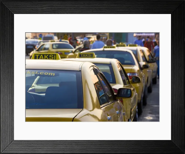 Framed Print : Taxis, Istanbul, Turkey Framed Print : Taxis, Istanbul, Turkey