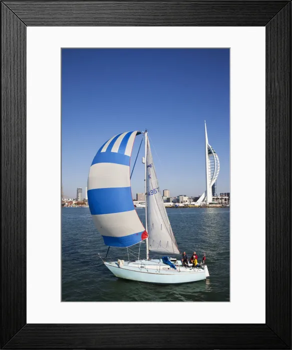Framed Print : England, Hampshire, Portsmouth, Spinnaker Tower and Yacht Framed Print : England, Hampshire, Portsmouth, Spinnaker Tower and Yacht
