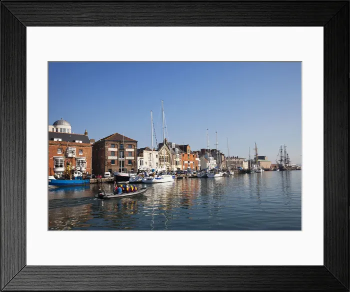 Framed Print : England, Dorset, Weymouth, Waterfront Skyline